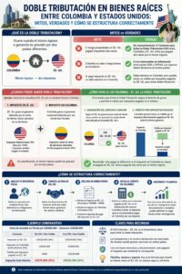 Doble tributación en bienes raíces entre Colombia y Estados Unidos: mitos, verdades y cómo se estructura correctamente